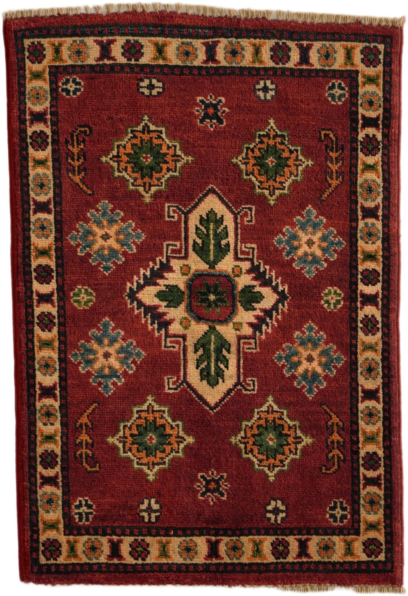 1' 11 x 2' 9 Hand Knotted Kazak Rug