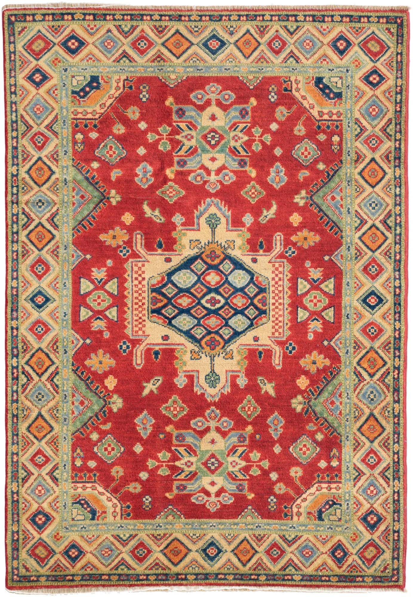 4' 1 x 5' 11 Hand Knotted Kazak Rug
