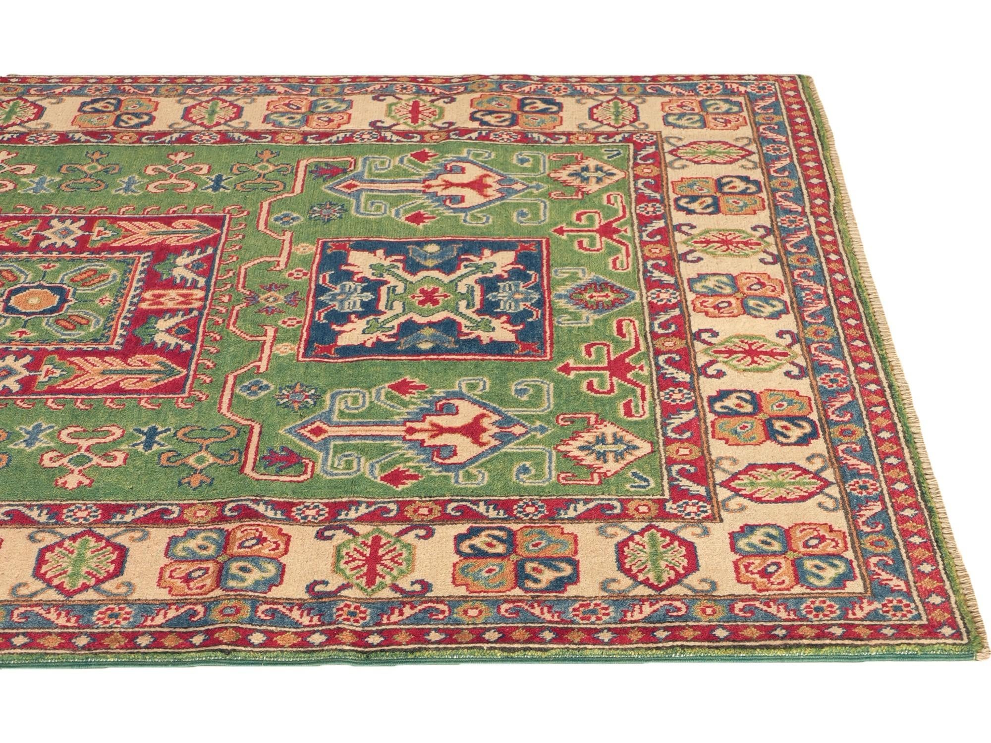 Detail image 6 of 10: 4' 11 x 6' 10 Hand Knotted Kazak Rug
