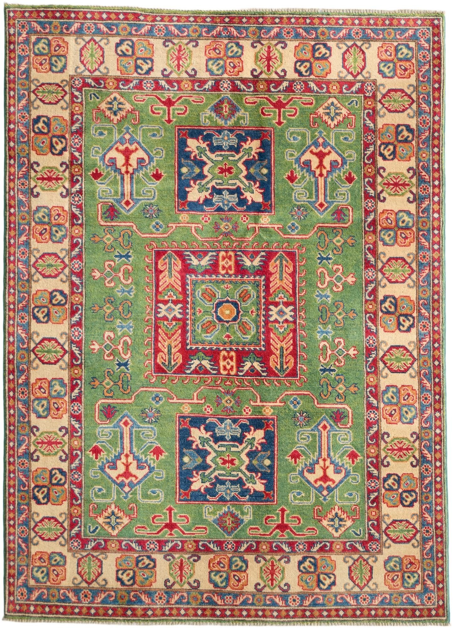 Detail image 2 of 10: 4' 11 x 6' 10 Hand Knotted Kazak Rug