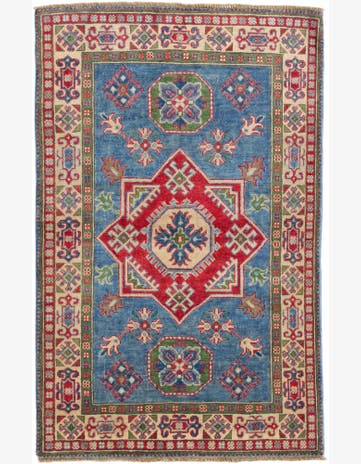 3' 4 x 5' 2 Hand Knotted Kazak Rug