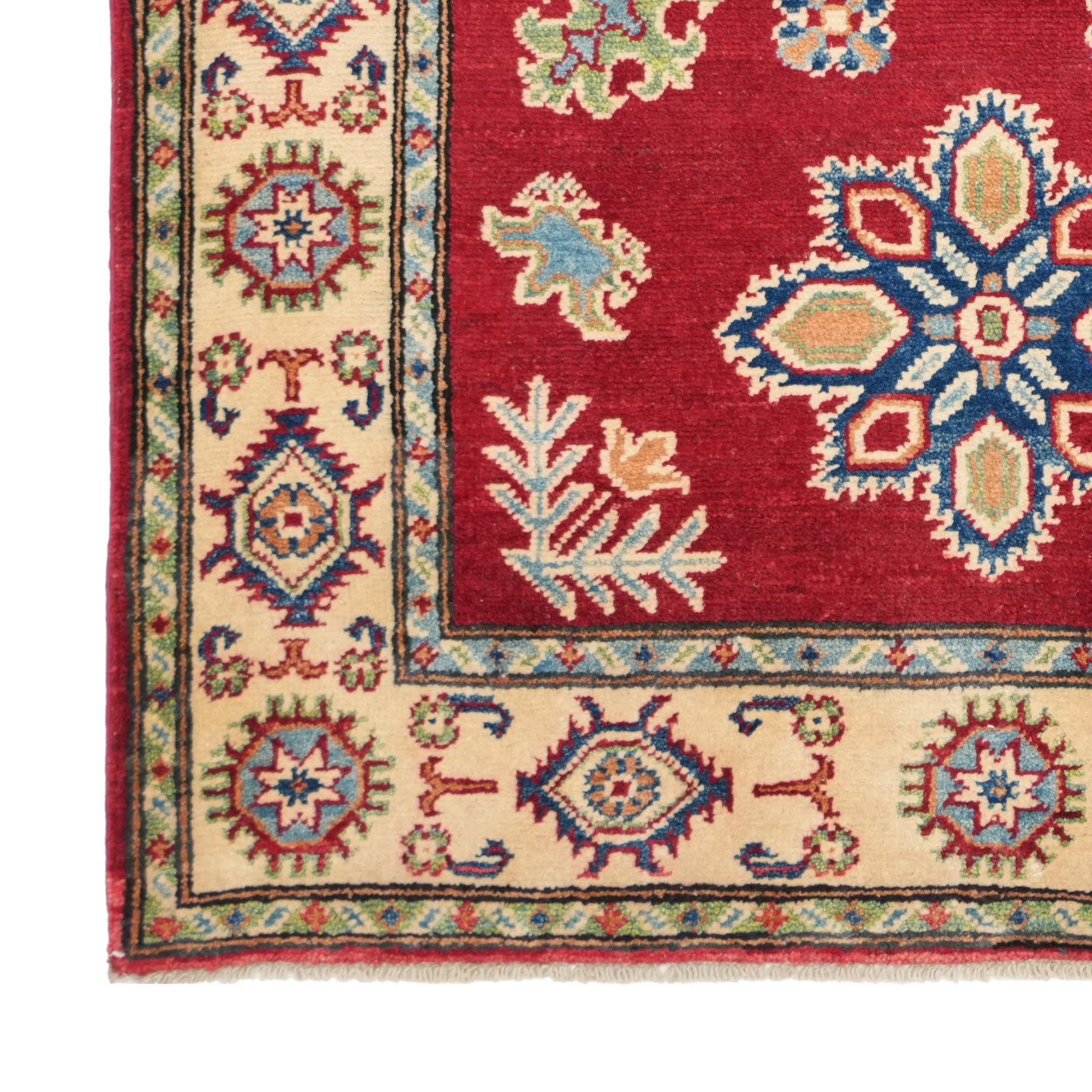 3' 3 x 4' 9 Hand Knotted Kazak Rug