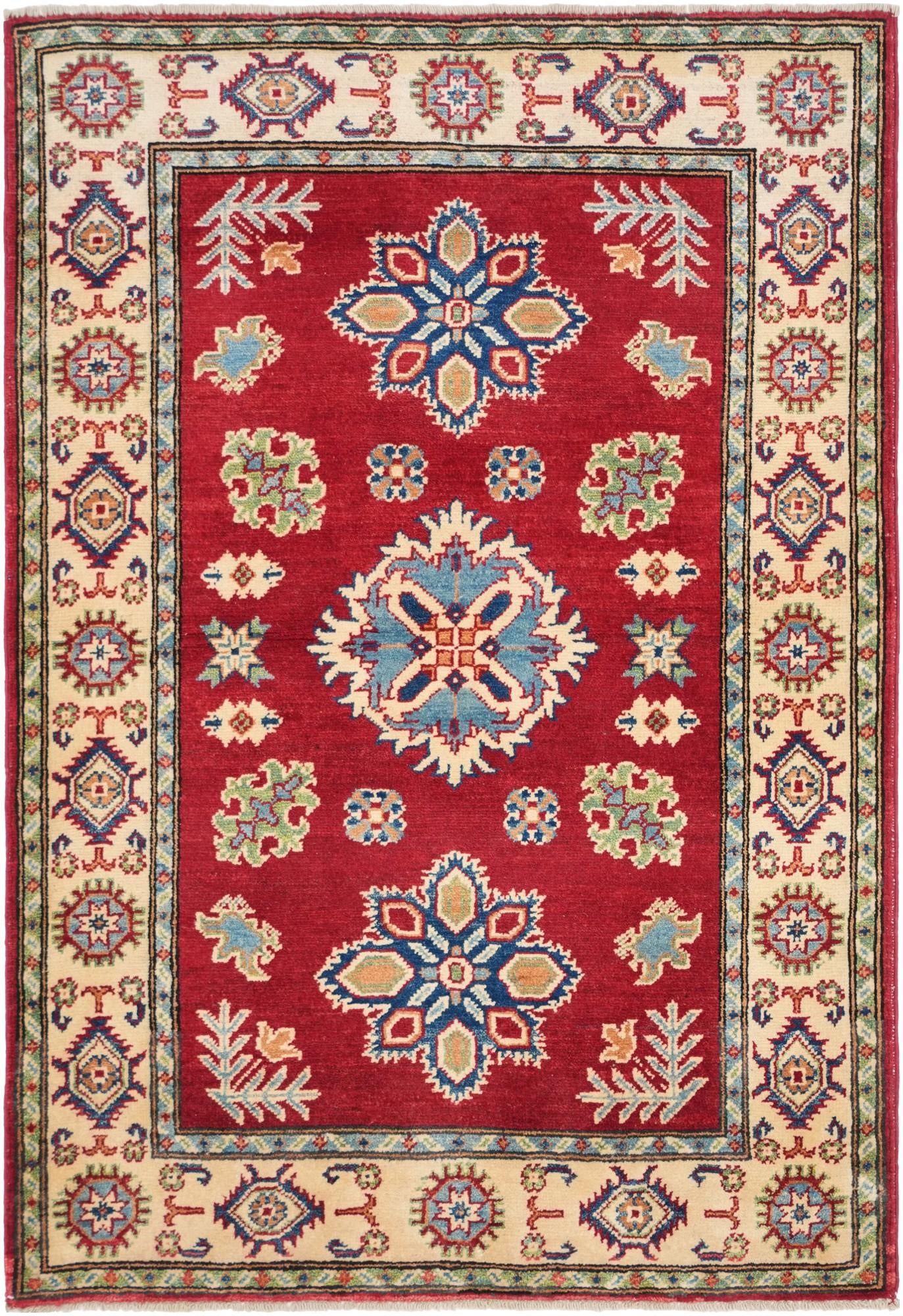 3' 3 x 4' 9 Hand Knotted Kazak Rug