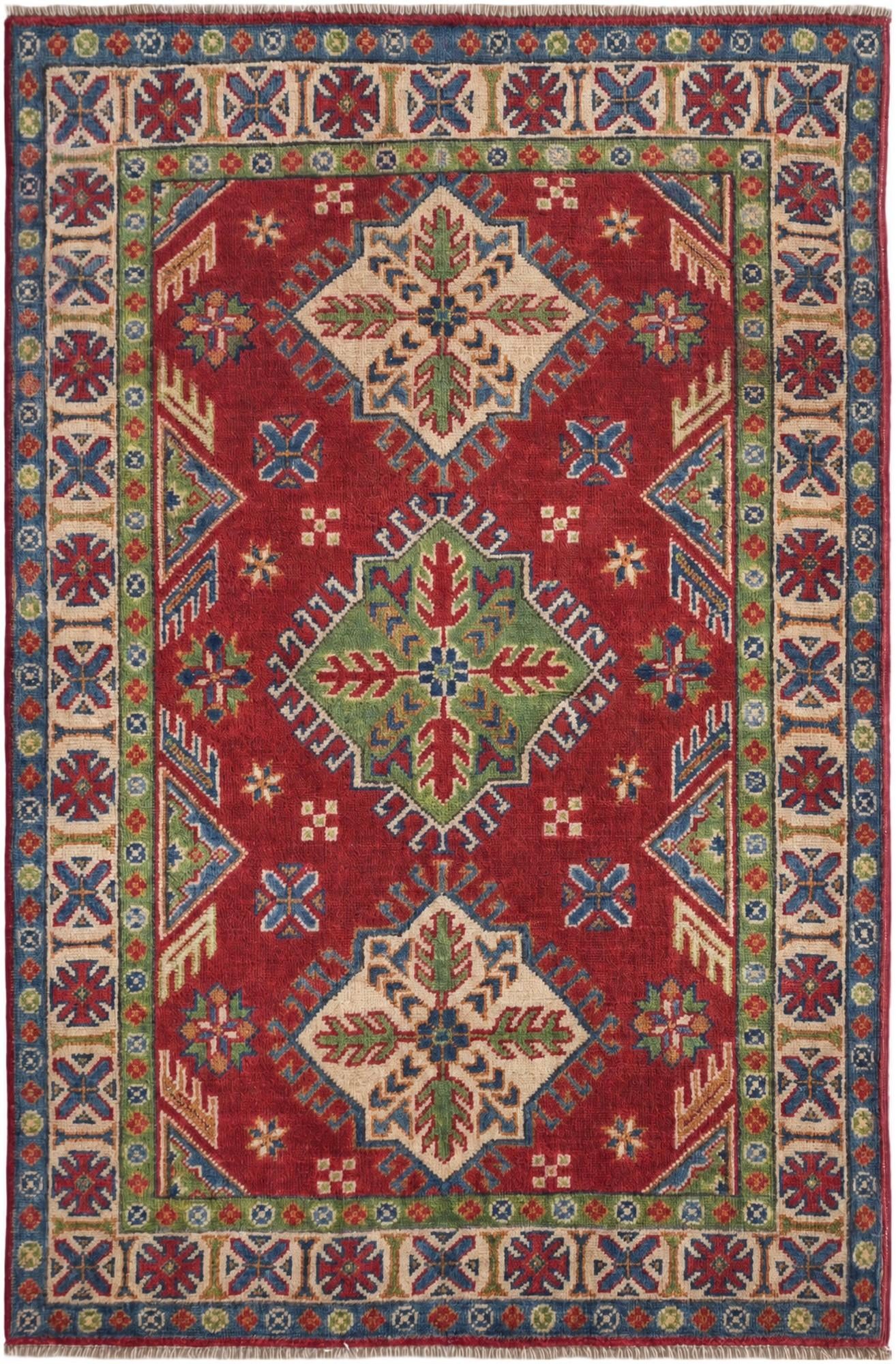 3' 3 x 4' 11 Hand Knotted Kazak Rug