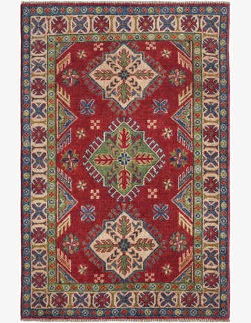 3' 3 x 4' 11 Hand Knotted Kazak Rug