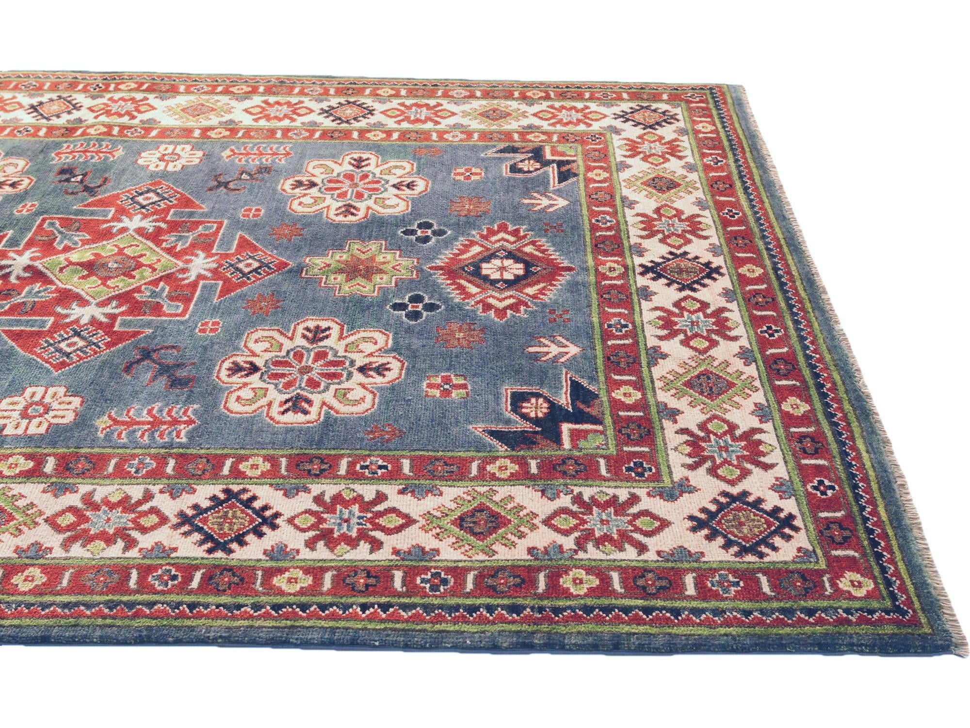 5' x 7' 1 Hand Knotted Kazak Rug