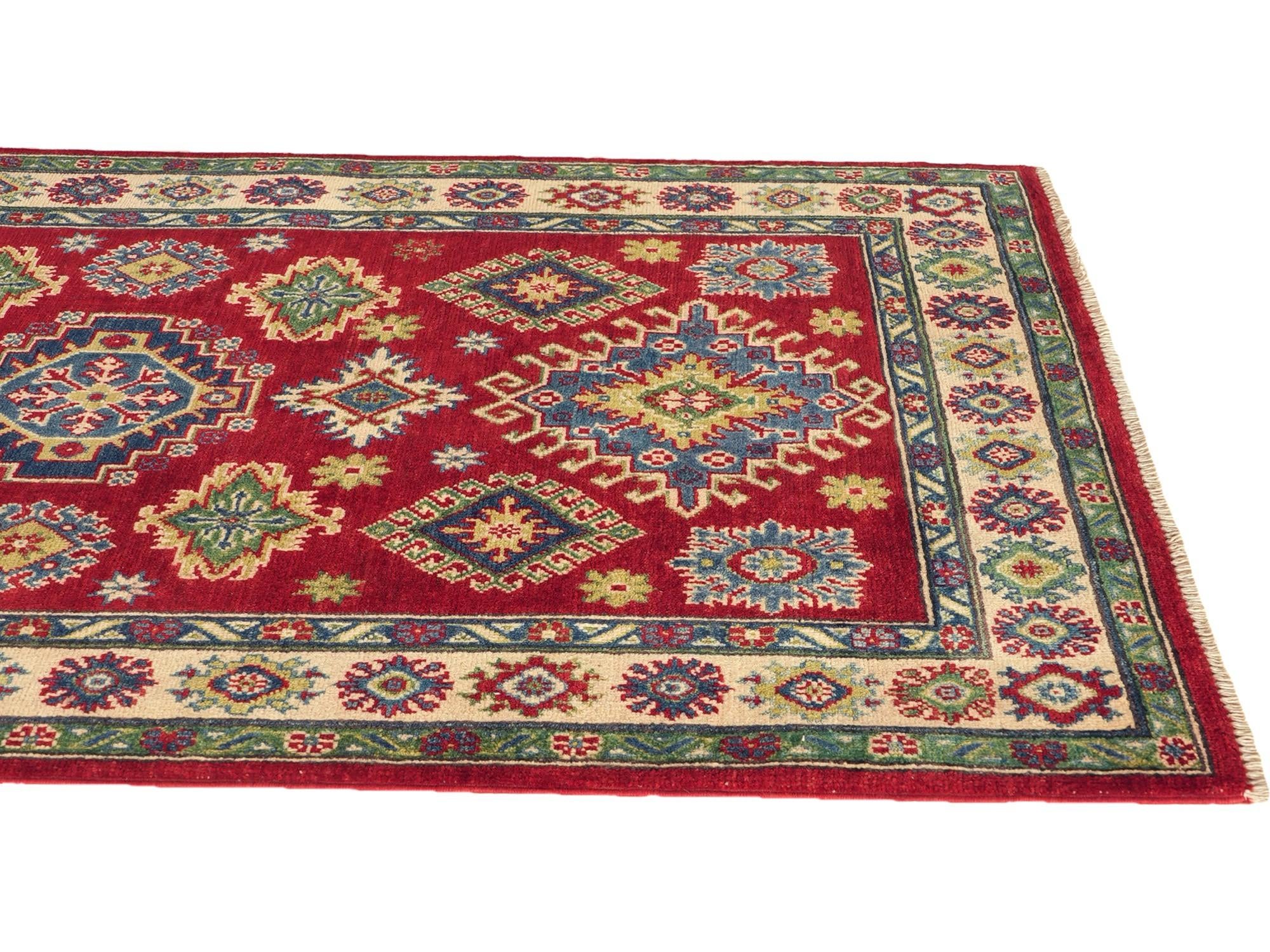 Detail image 6 of 10: 3' 8 x 5' 11 Hand Knotted Kazak Rug