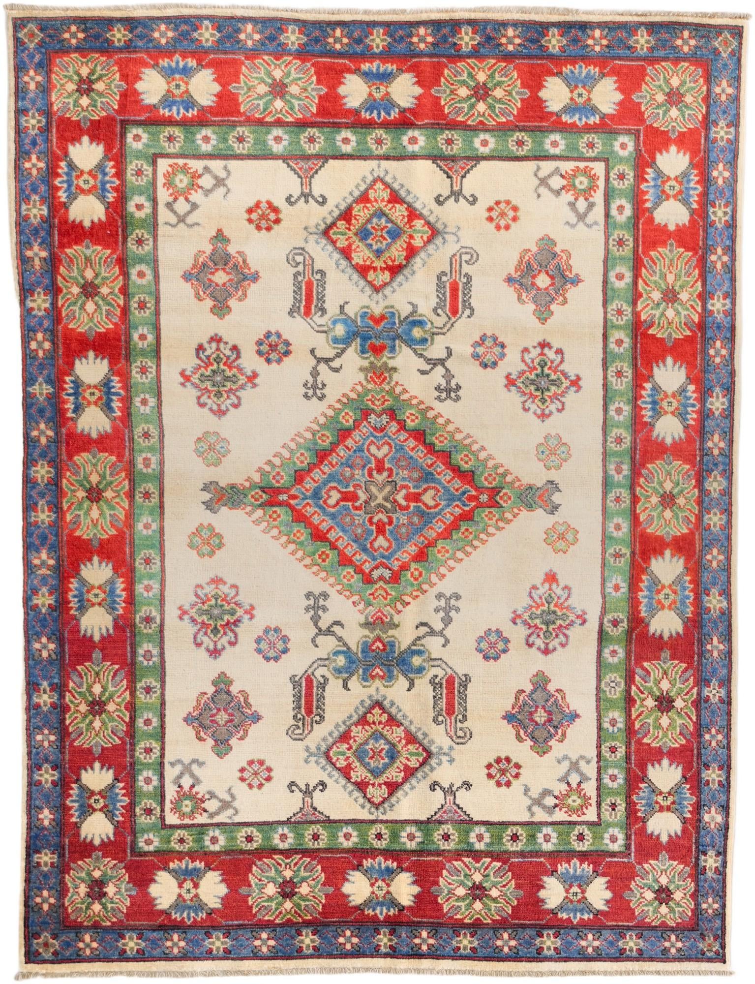 4' 11 x 6' 6 Hand Knotted Kazak Rug