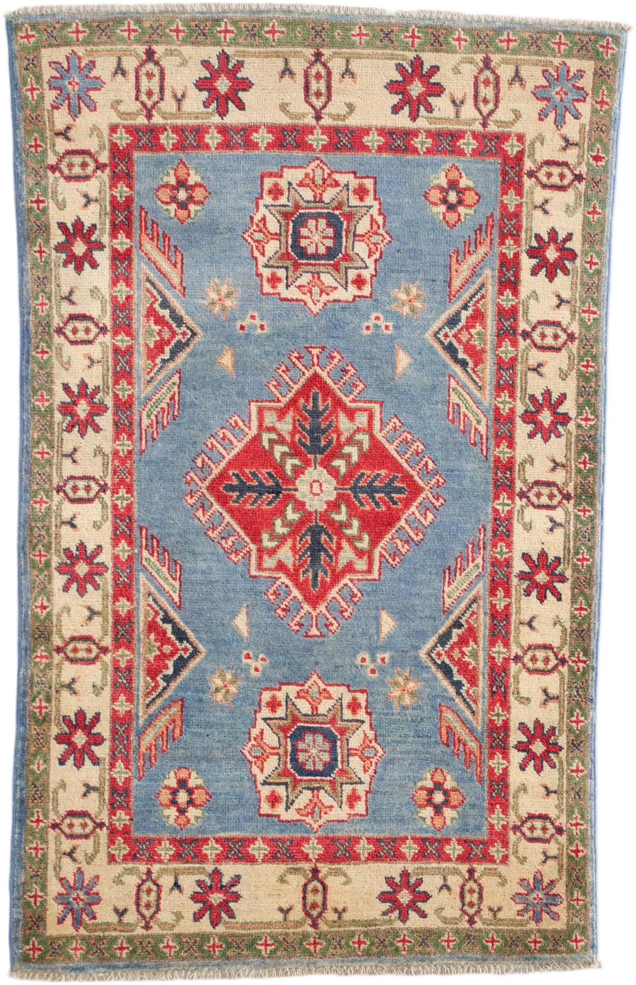2' 7 x 4' Hand Knotted Kazak Rug