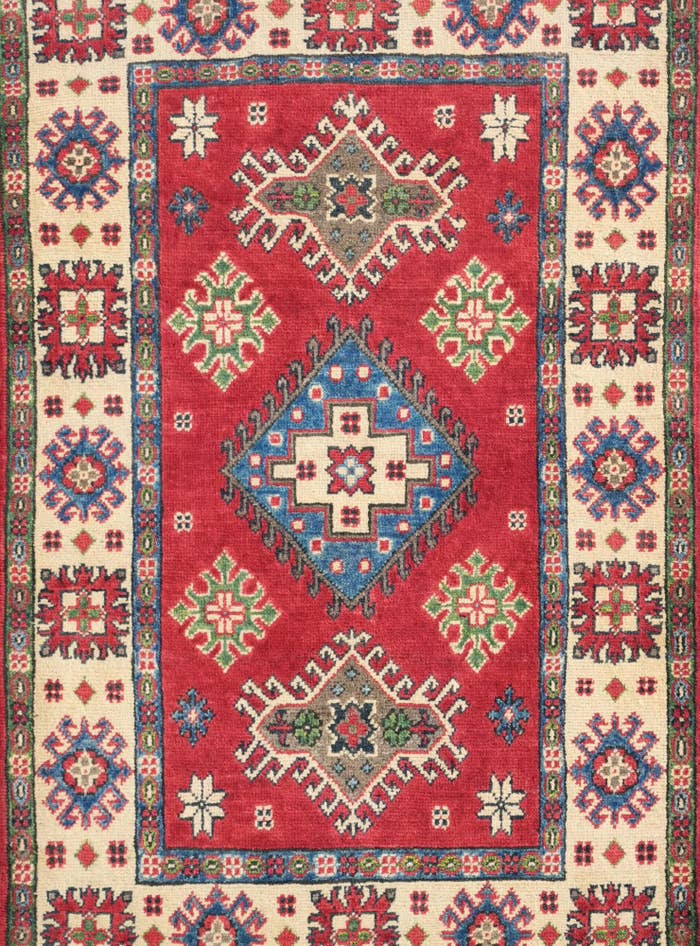 Detail image of 2' 7 x 4' 3 Hand Knotted Kazak Rug