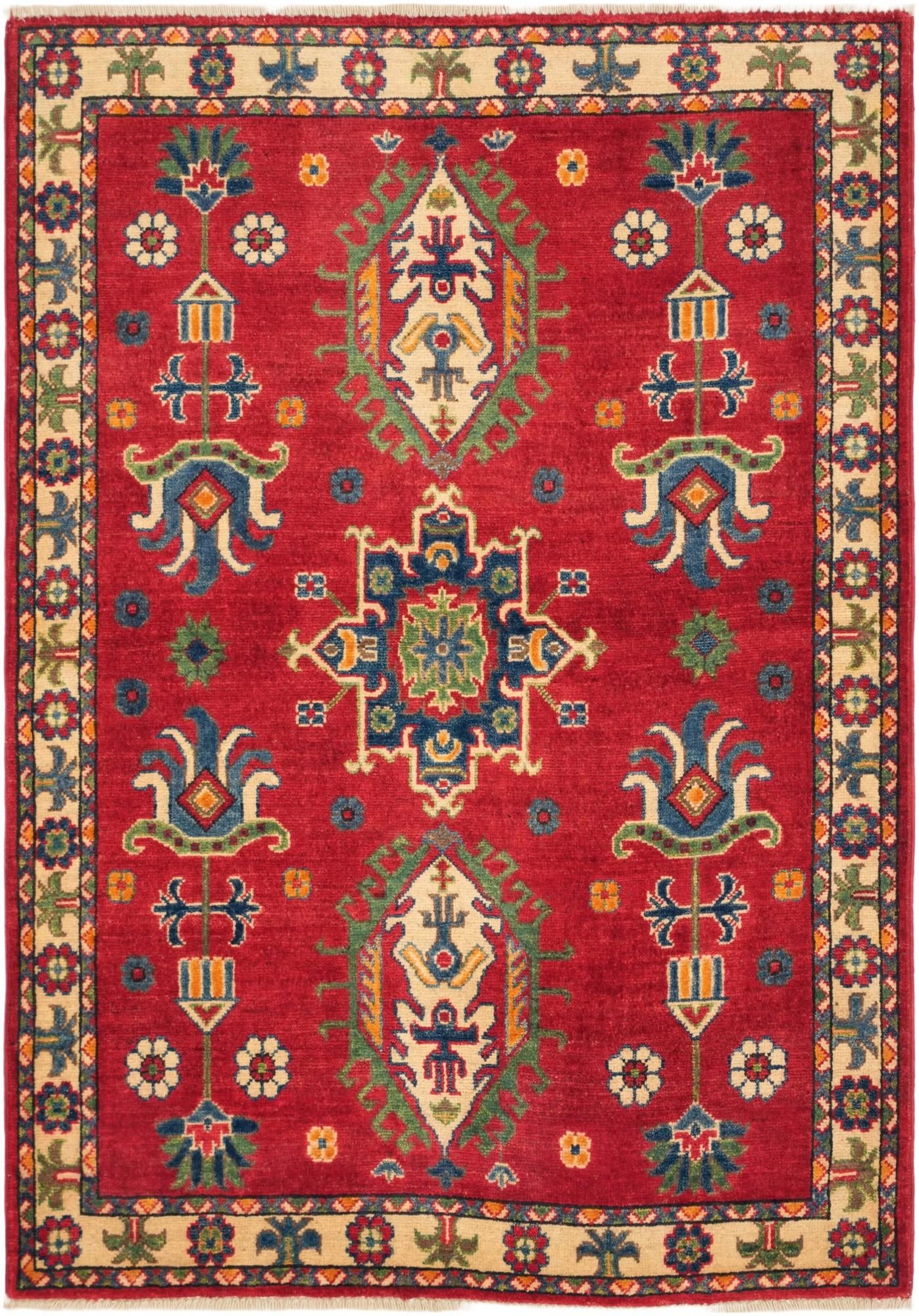 3' 7 x 5' 1 Hand Knotted Kazak Rug