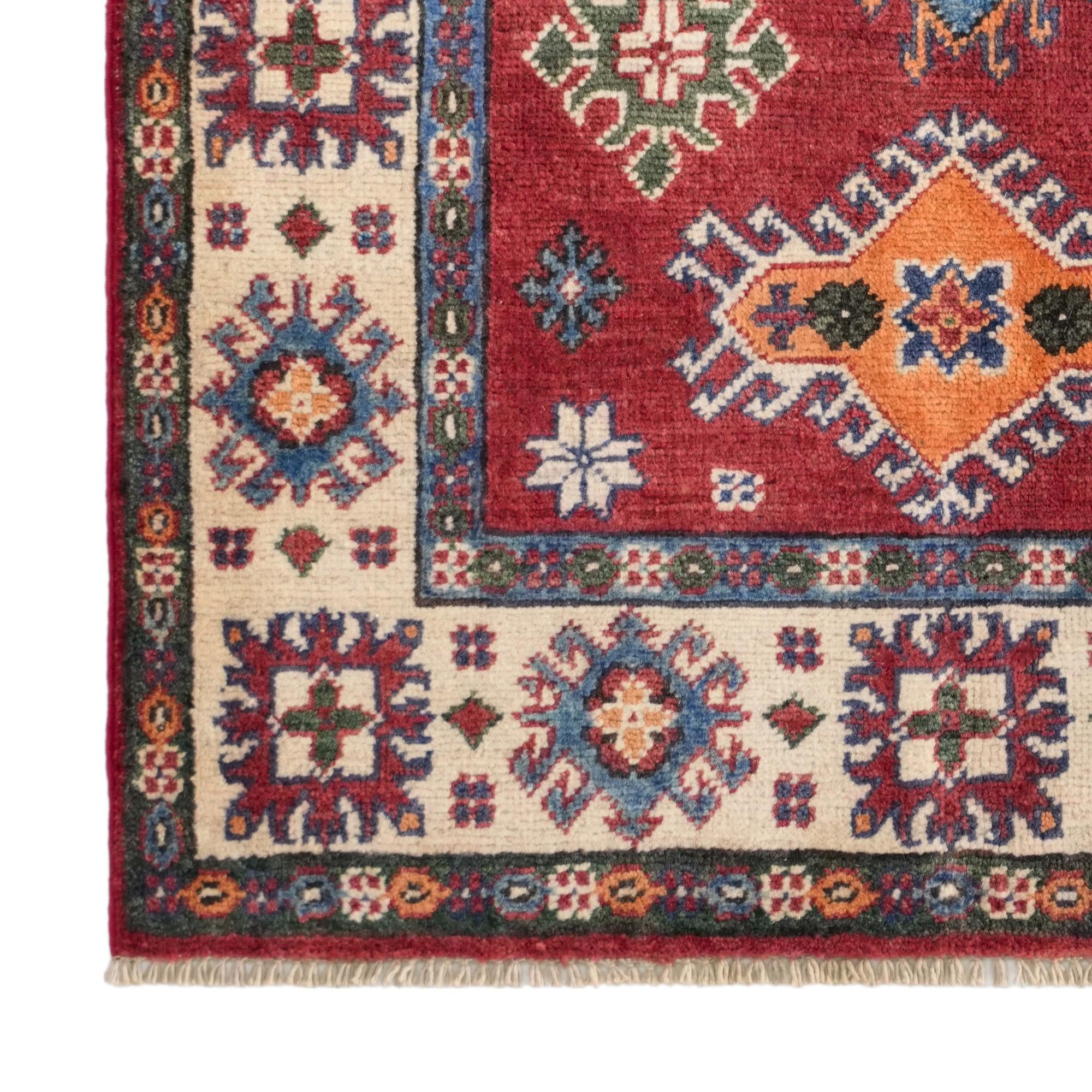 90cm x 125cm Handgeknüpft Kazak Teppich
