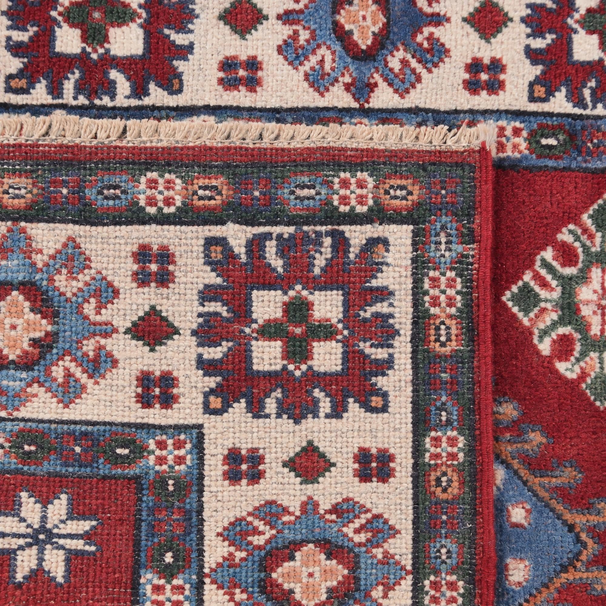 90cm x 125cm Hand Knotted Kazak Rug