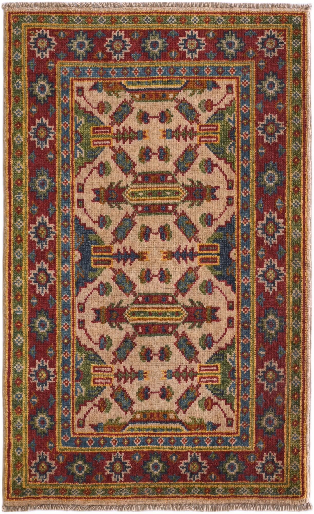 2' x 3' 3 Hand Knotted Kazak Rug