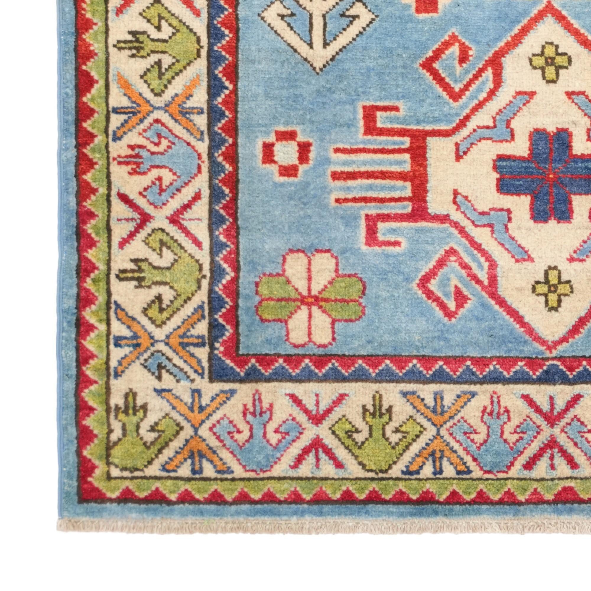 3' 3 x 4' 8 Hand Knotted Kazak Rug