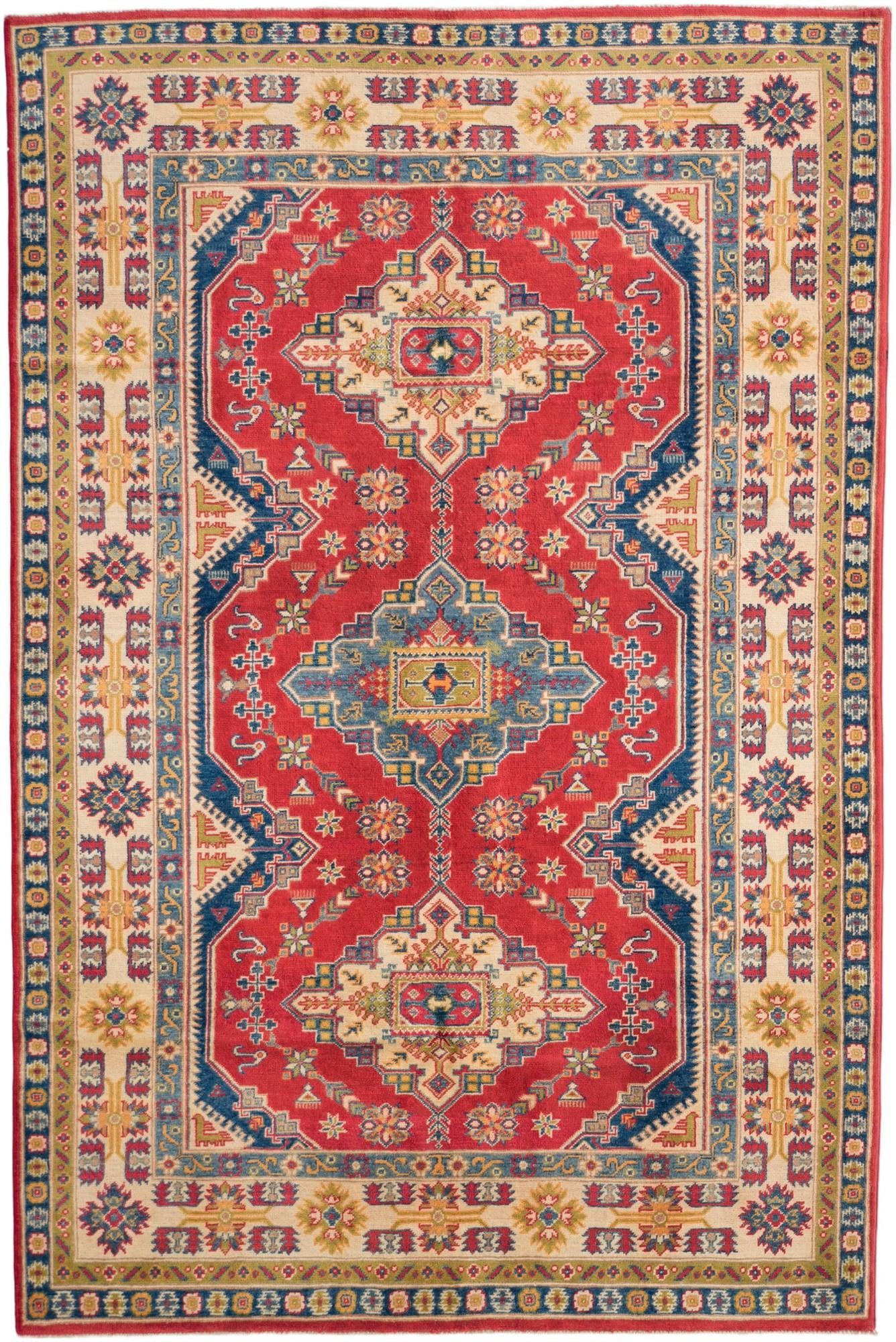 5' 10 x 8' 9 Hand Knotted Kazak Rug