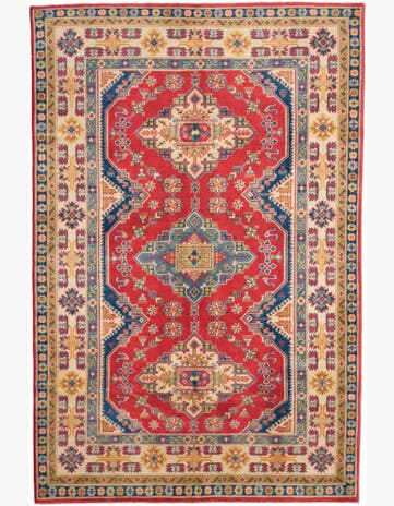 5' 10 x 8' 9 Hand Knotted Kazak Rug