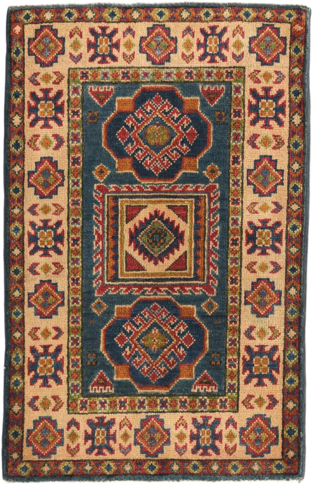 1' 11 x 2' 11 Hand Knotted Kazak Rug