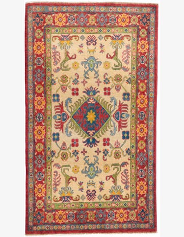 3' 4 x 5' 10 Hand Knotted Kazak Rug