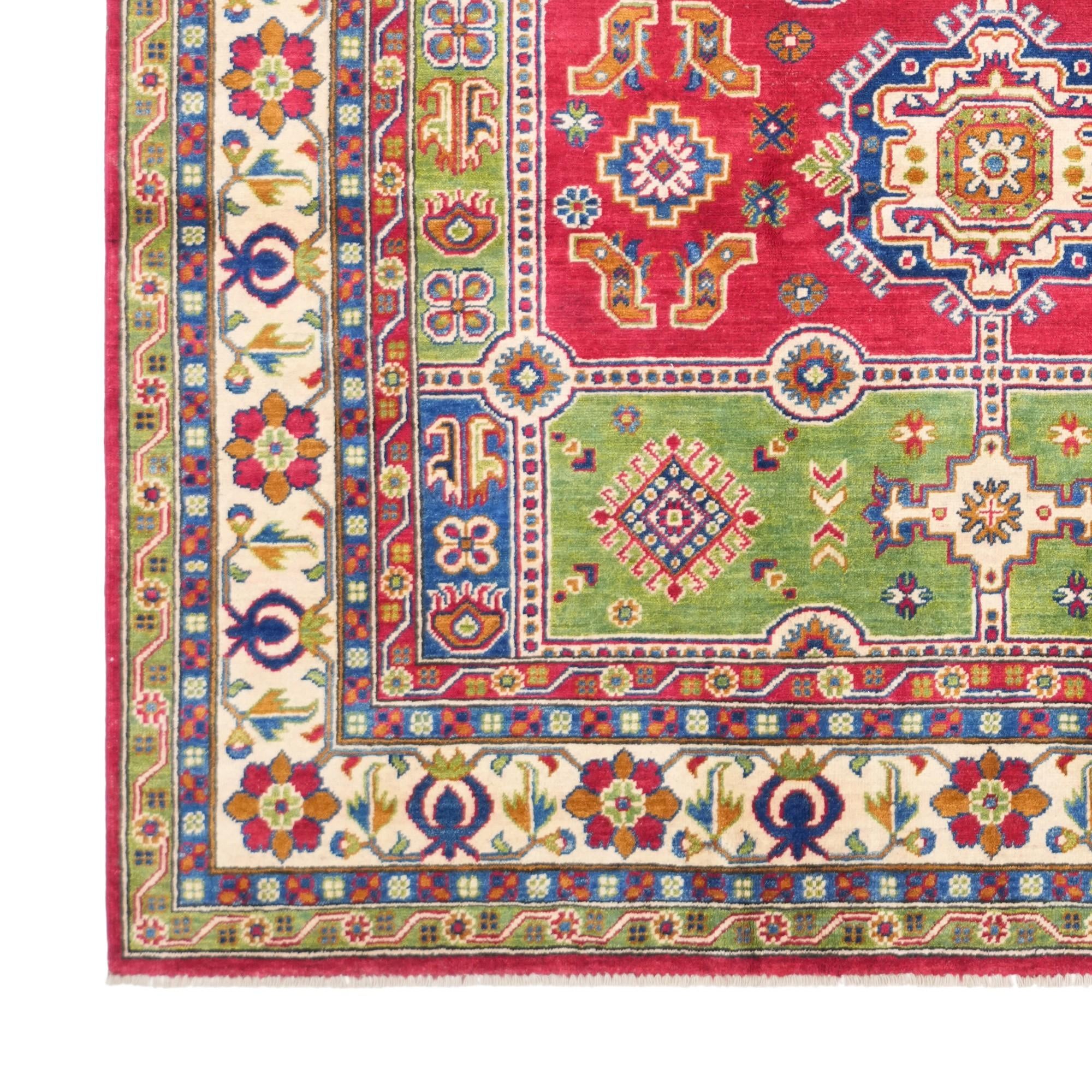 6' 8 x 9' 7 Hand Knotted Kazak Rug
