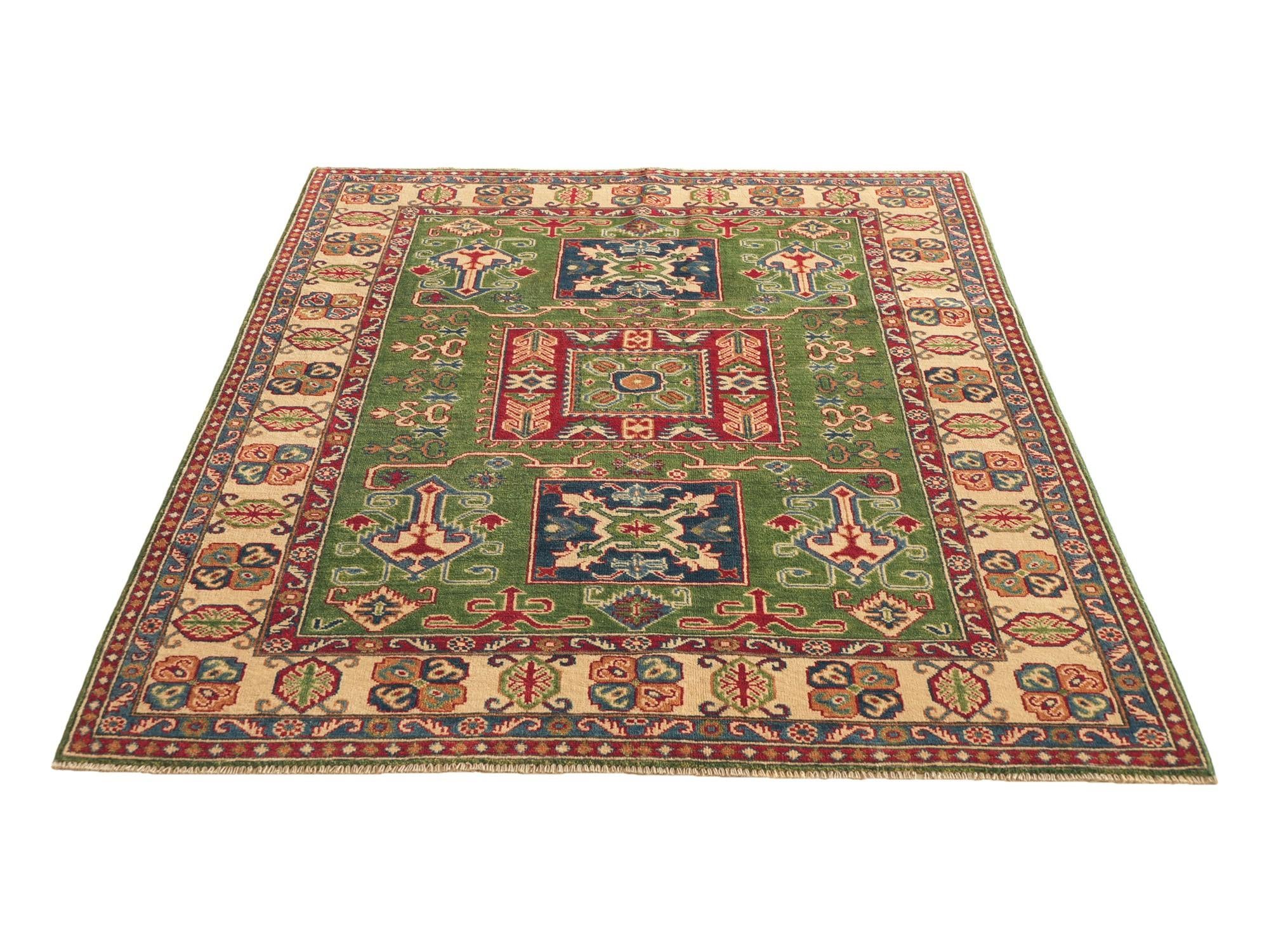 Detail image 5 of 10: 4' 11 x 6' 10 Hand Knotted Kazak Rug