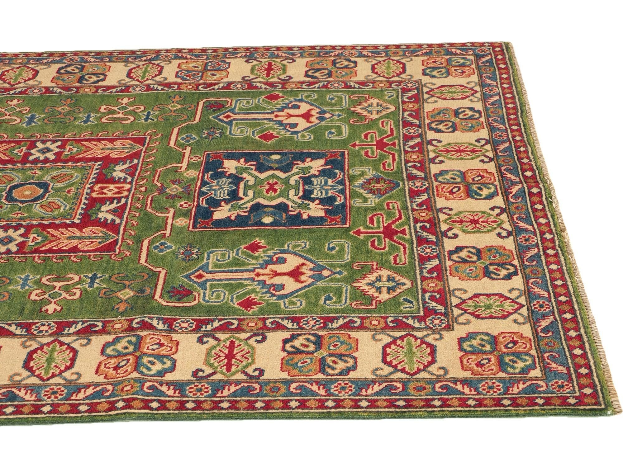 Detail image 6 of 10: 4' 11 x 6' 10 Hand Knotted Kazak Rug