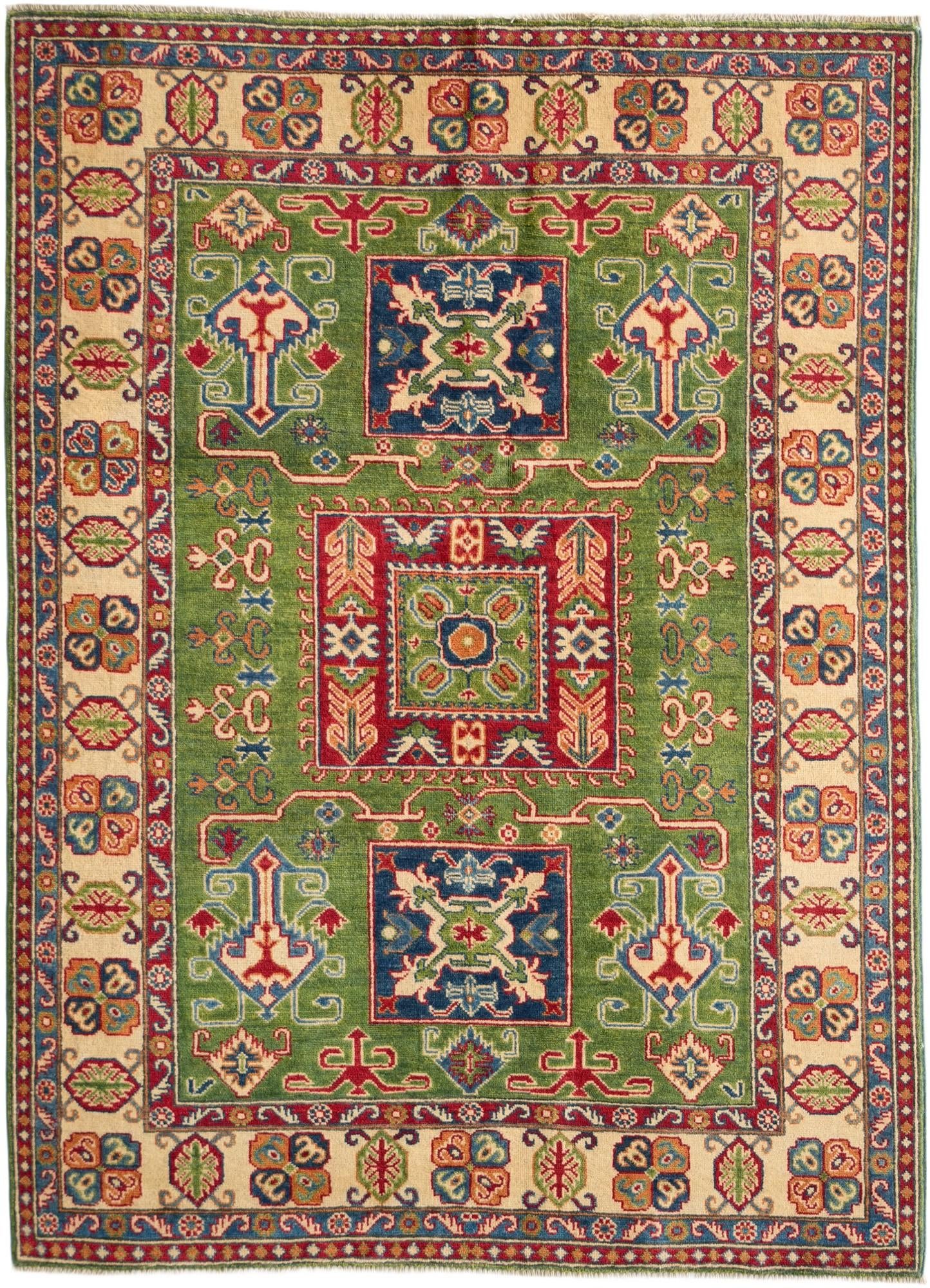 Detail image 2 of 10: 4' 11 x 6' 10 Hand Knotted Kazak Rug