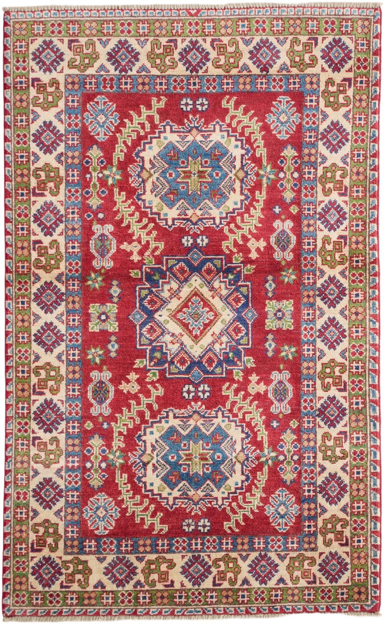 3' 3 x 5' 3 Hand Knotted Kazak Rug