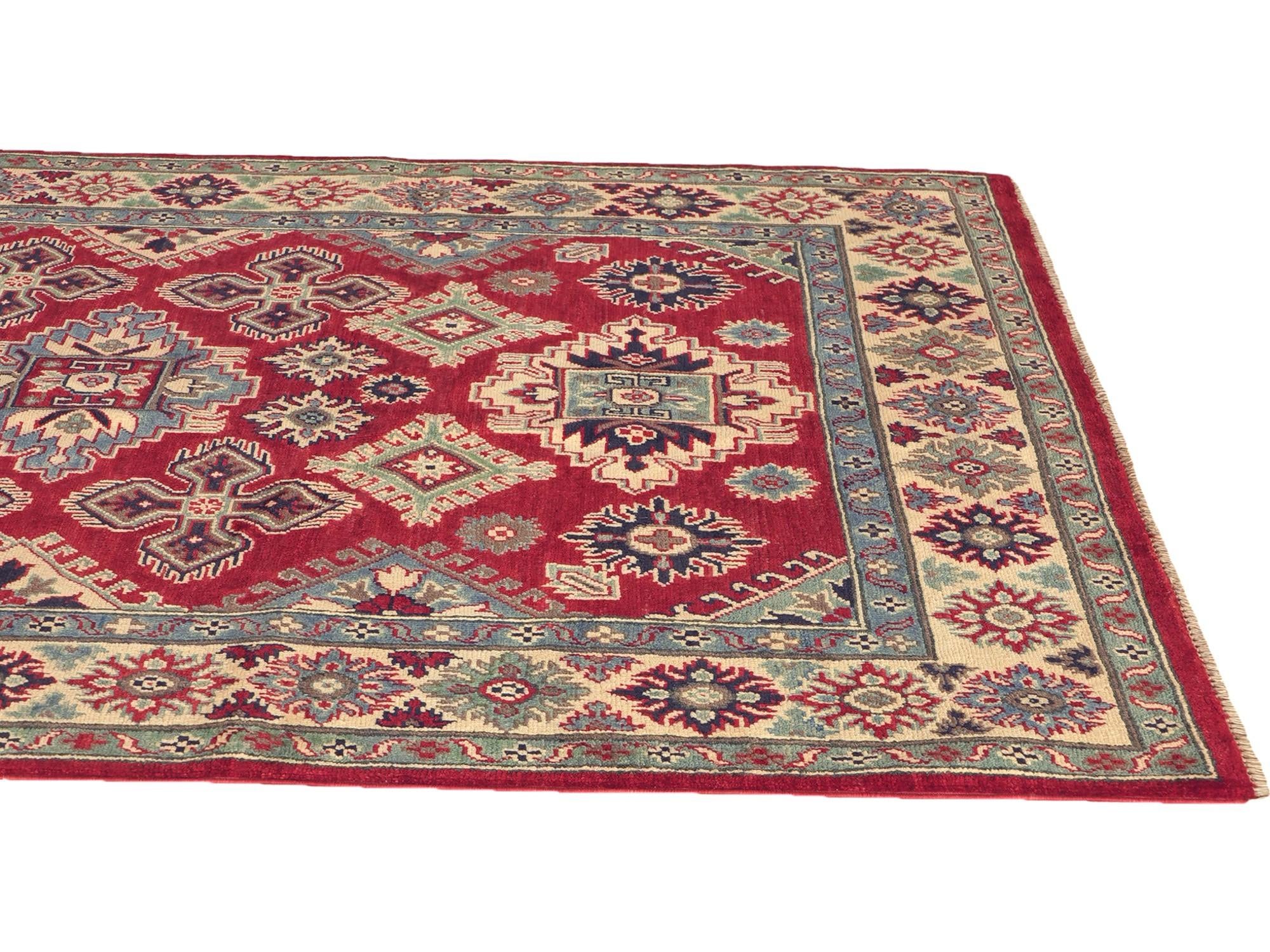 Detail image 6 of 10: 5' x 6' 8 Hand Knotted Kazak Rug