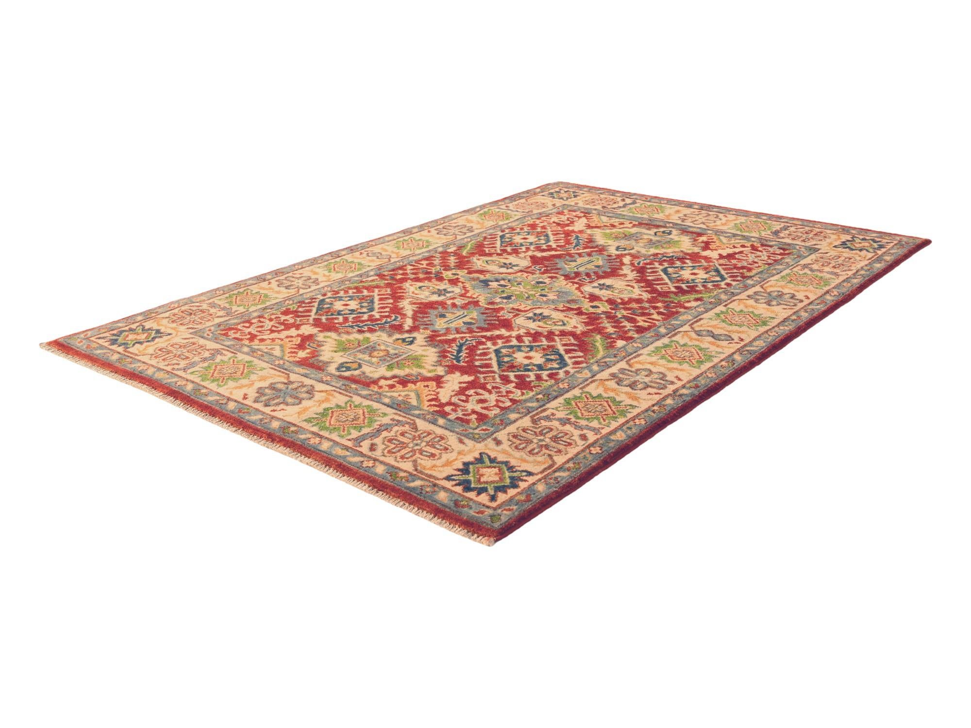 4' 3 x 6' 1 Hand Knotted Kazak Rug