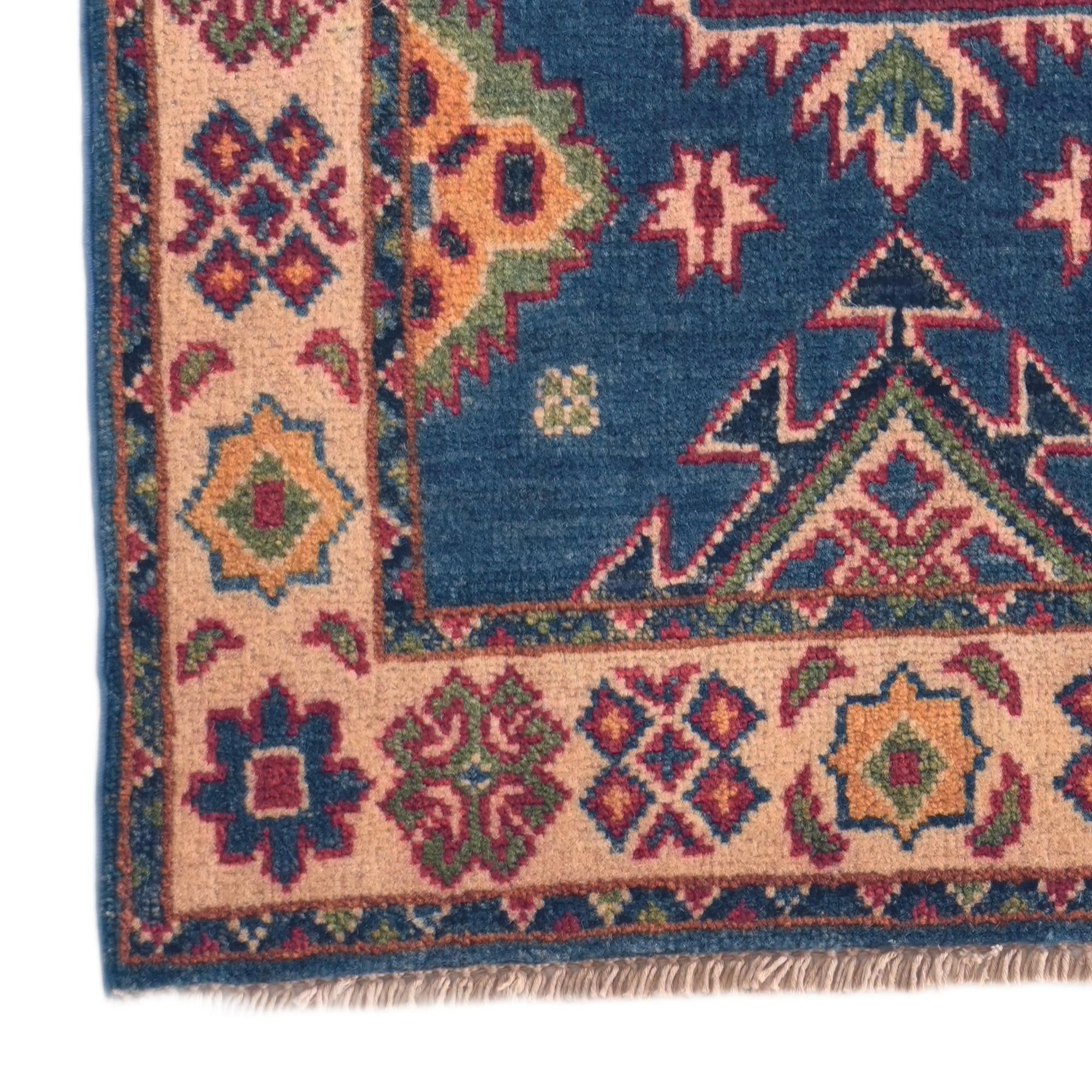 55cm x 85cm Hand Knotted Kazak Rug