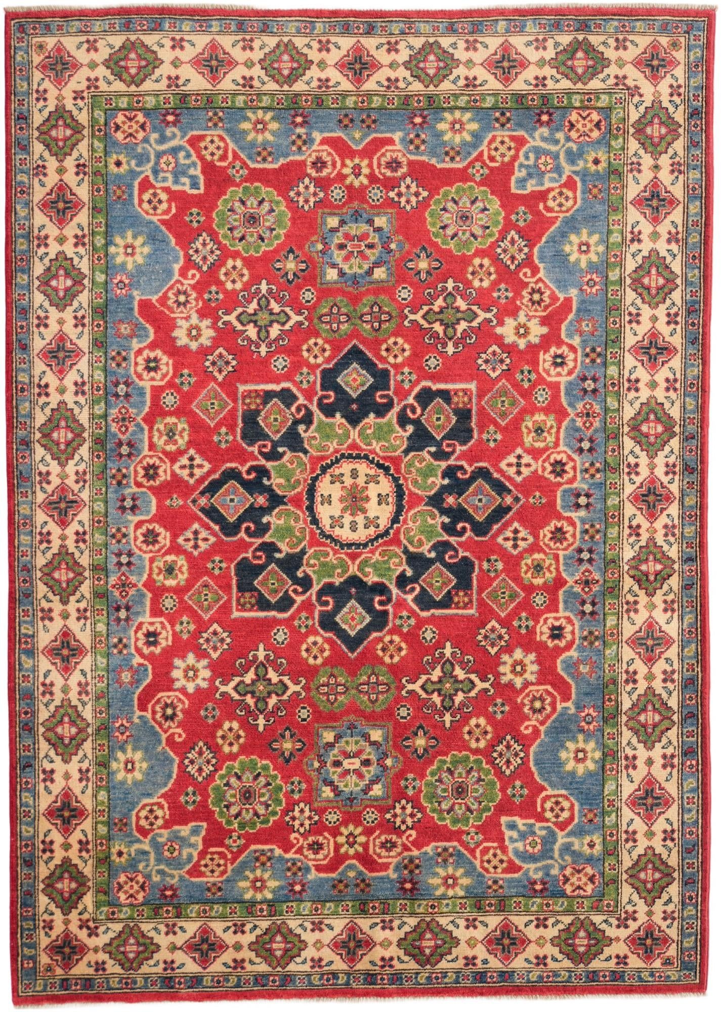 5' 2 x 7' 3 Hand Knotted Kazak Rug