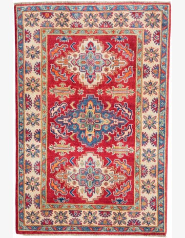3' 3 x 4' 10 Hand Knotted Kazak Rug
