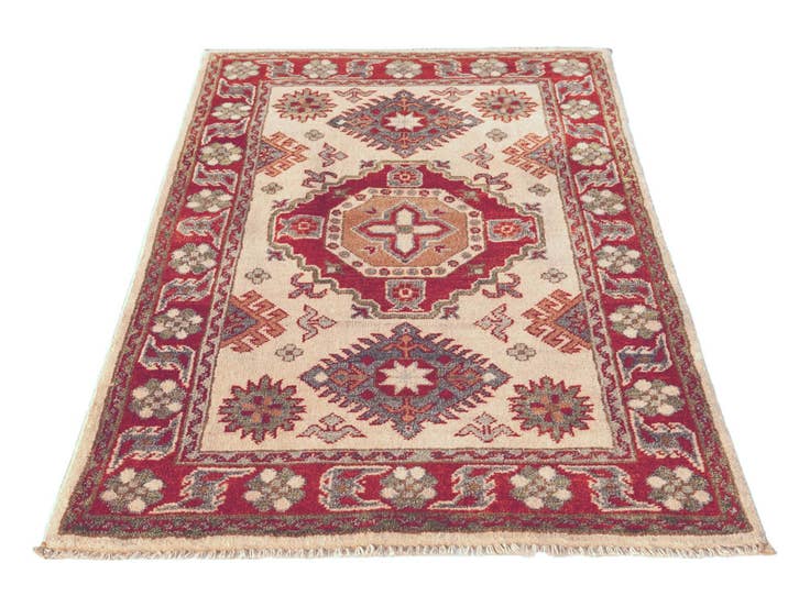 Detailansicht von 80cm x 125cm Handgeknüpft Kazak Teppich