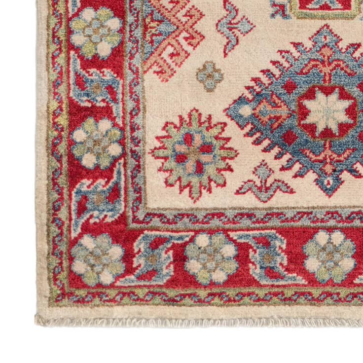 Detailansicht von 80cm x 125cm Handgeknüpft Kazak Teppich