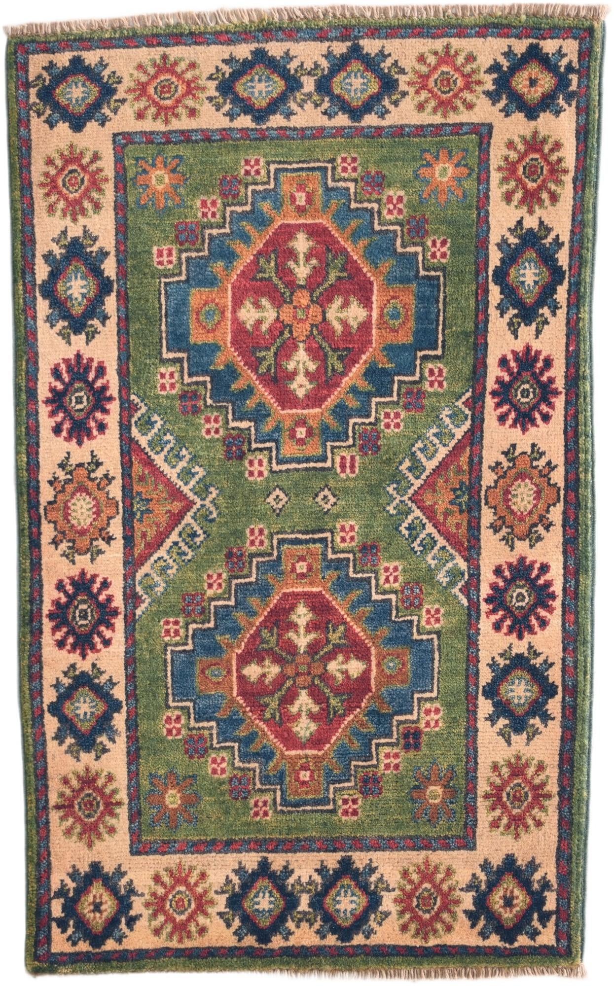 1' 11 x 3' 1 Hand Knotted Kazak Rug