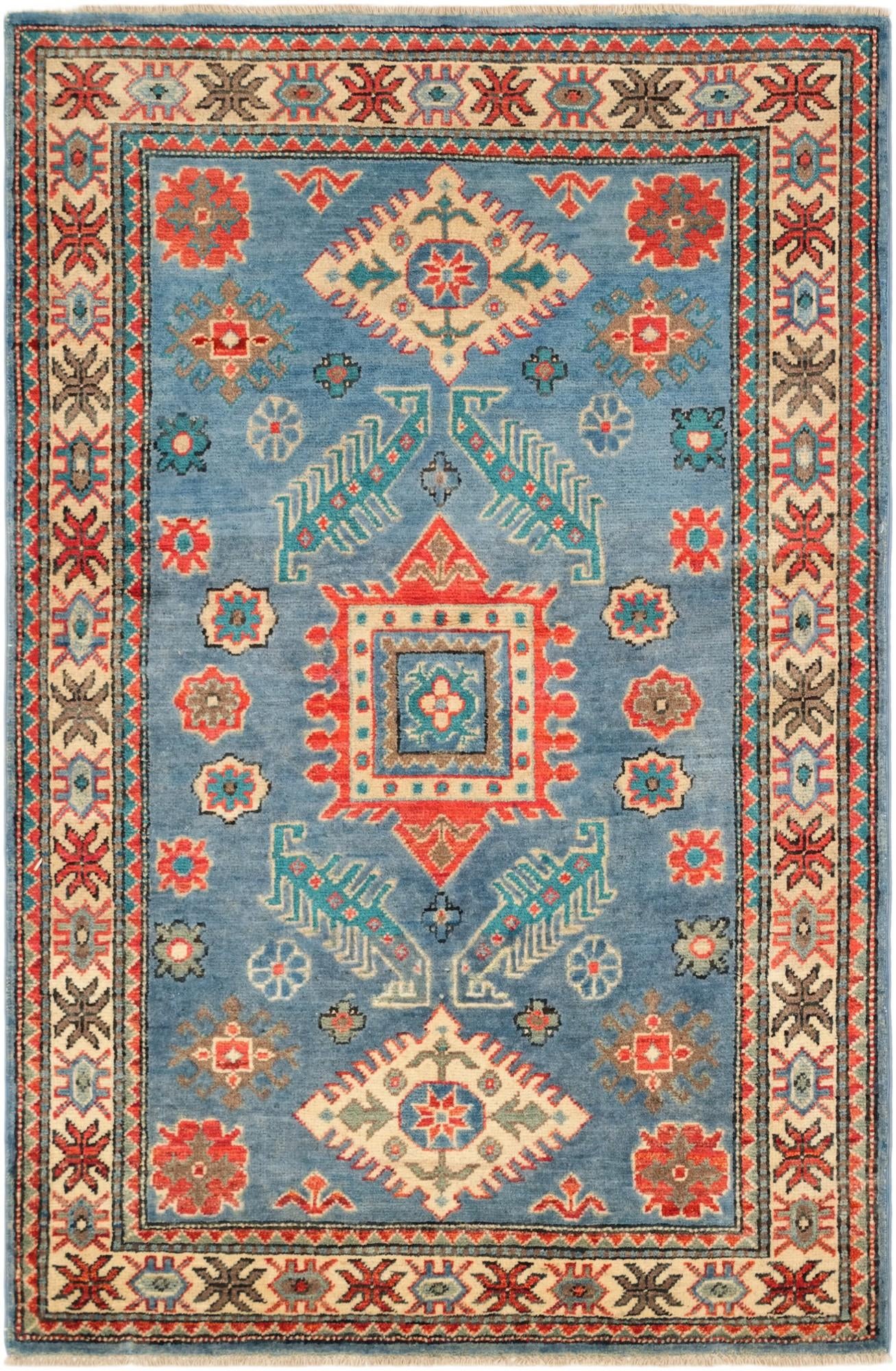 3' 5 x 5' 2 Hand Knotted Kazak Rug