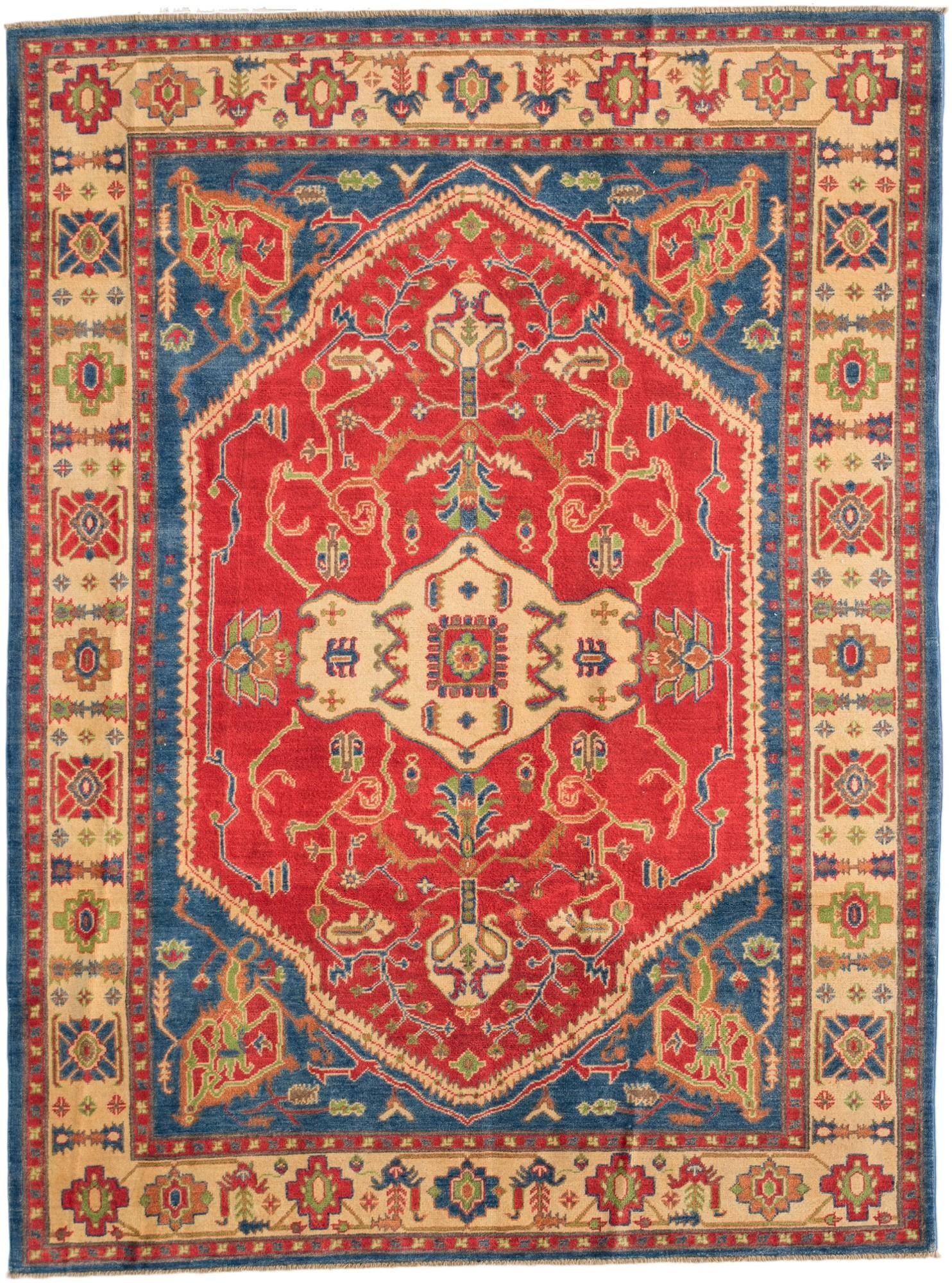 5' 7 x 7' 6 Hand Knotted Kazak Rug