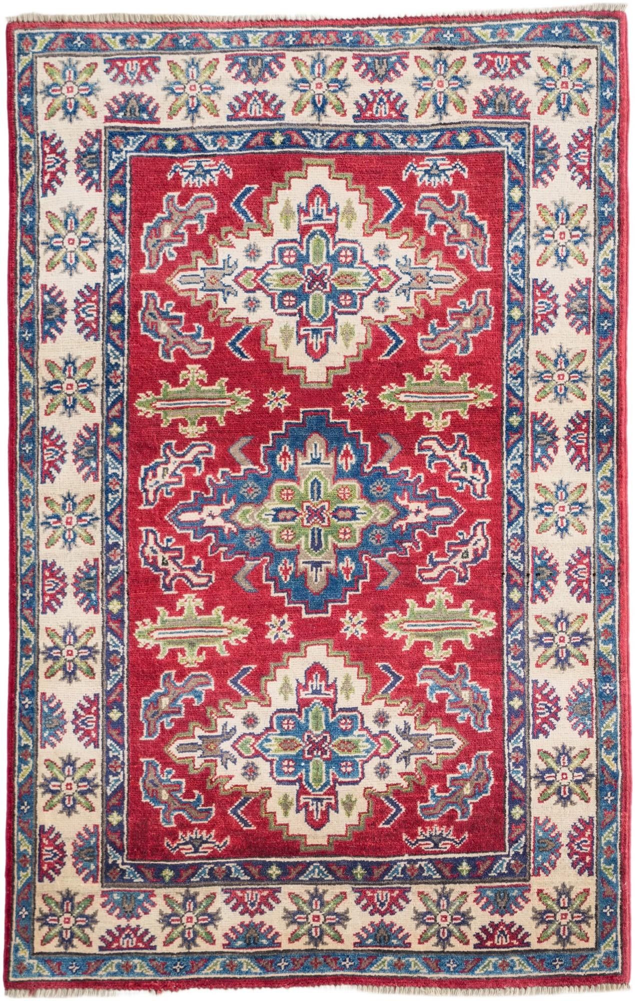 3' 3 x 5' 2 Hand Knotted Kazak Rug