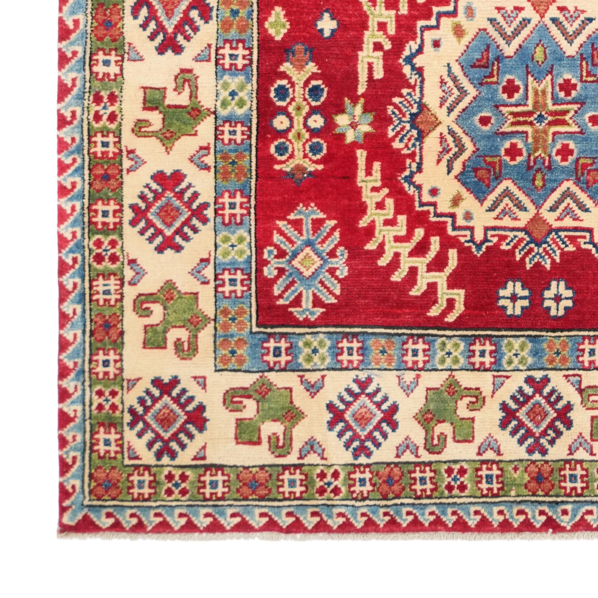 4' 1 x 6' 2 Hand Knotted Kazak Rug