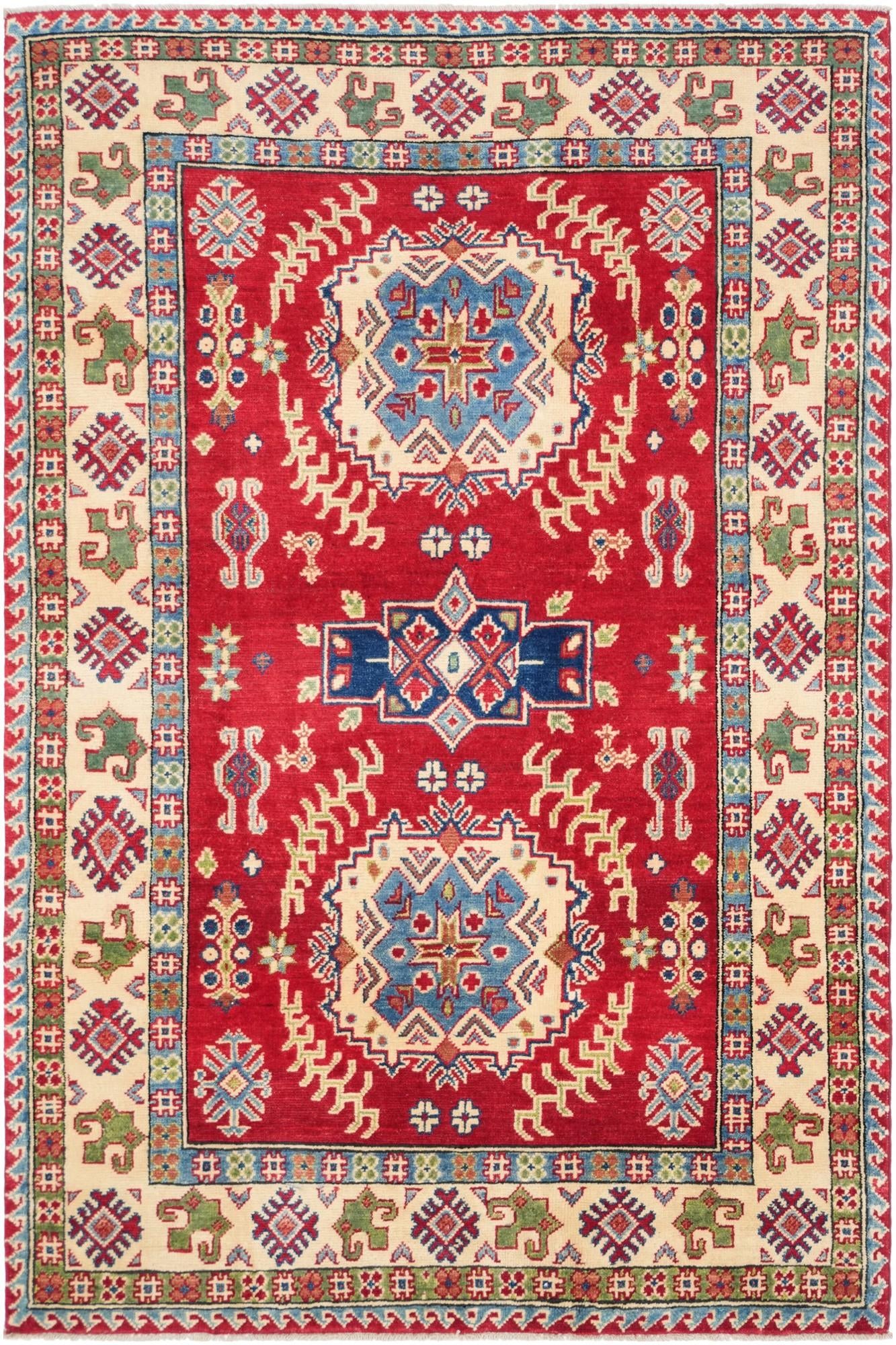 4' 1 x 6' 2 Hand Knotted Kazak Rug
