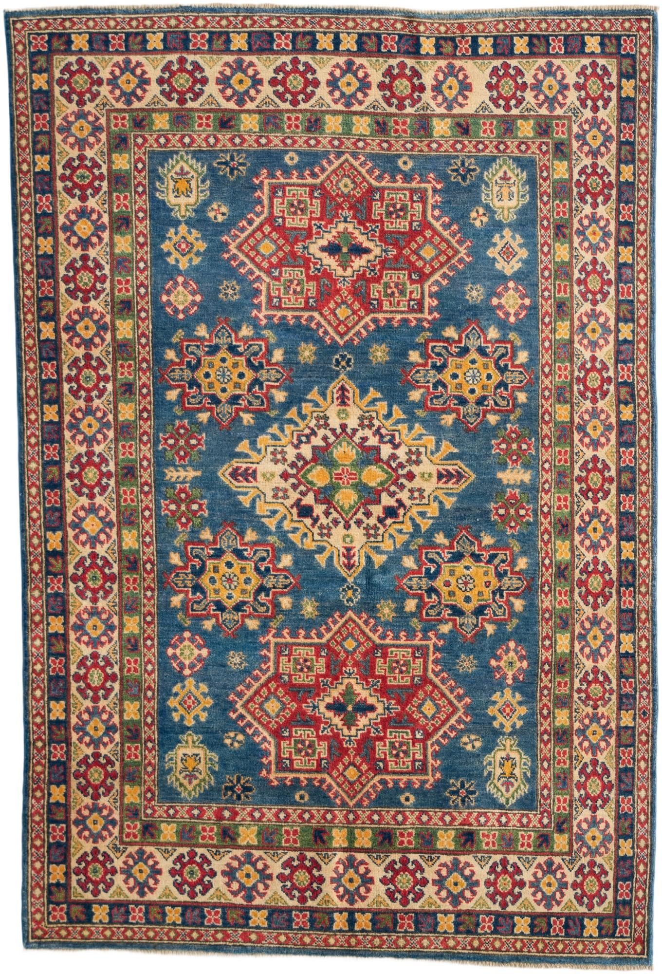 4' 11 x 7' 3 Hand Knotted Kazak Rug