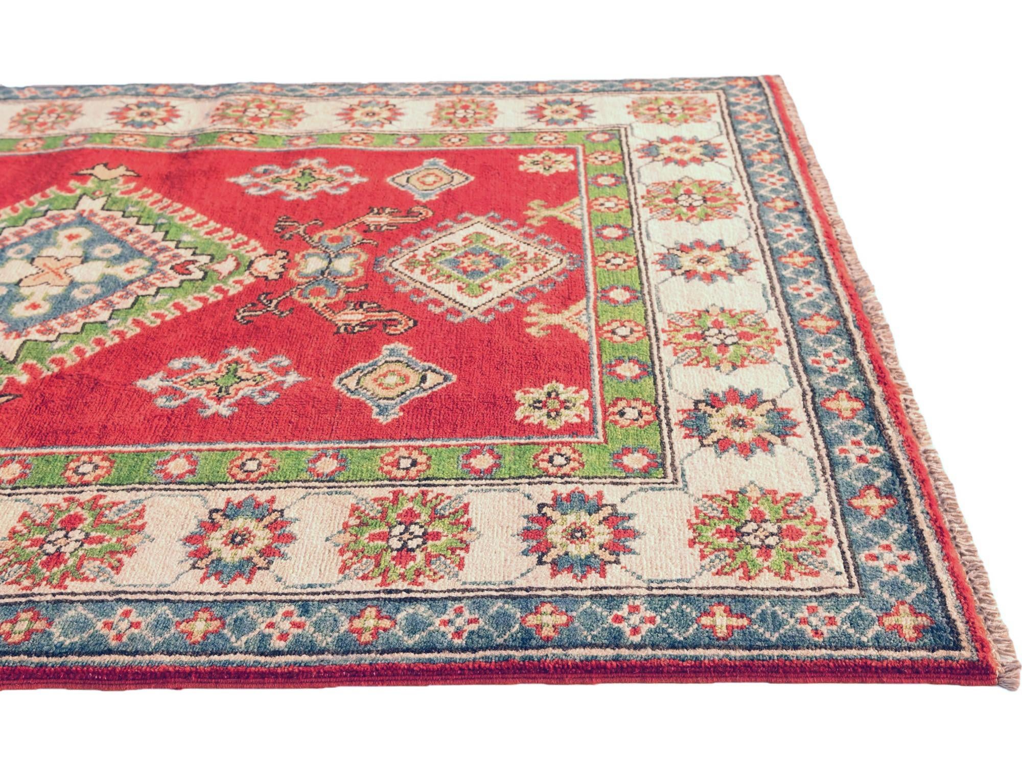 3' 5 x 4' 11 Hand Knotted Kazak Rug