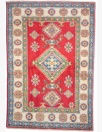3' 5 x 4' 11 Hand Knotted Kazak Rug