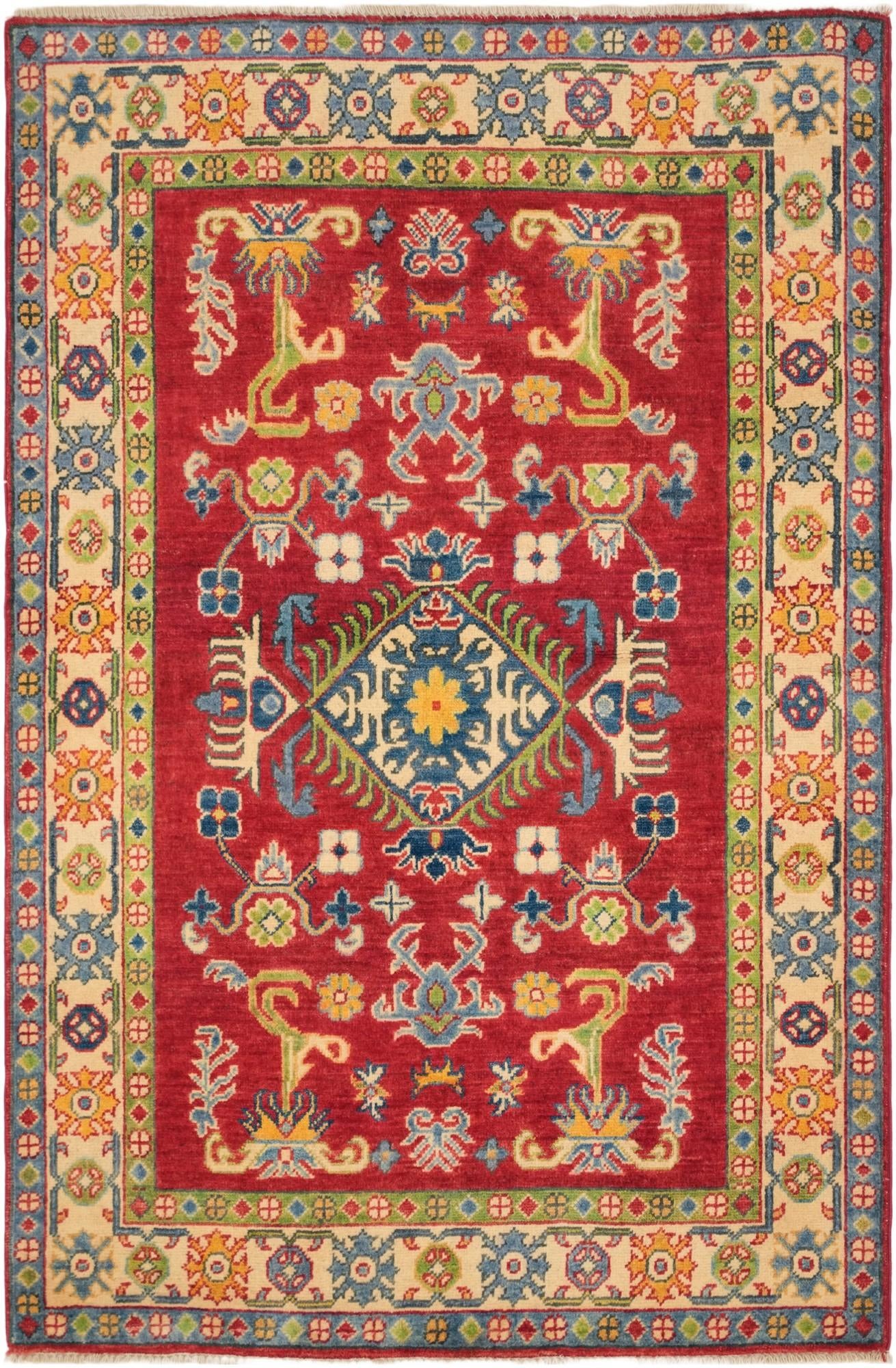3' 4 x 5' 1 Hand Knotted Kazak Rug