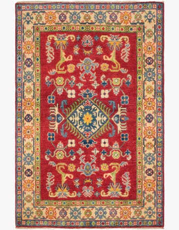 3' 4 x 5' 1 Hand Knotted Kazak Rug
