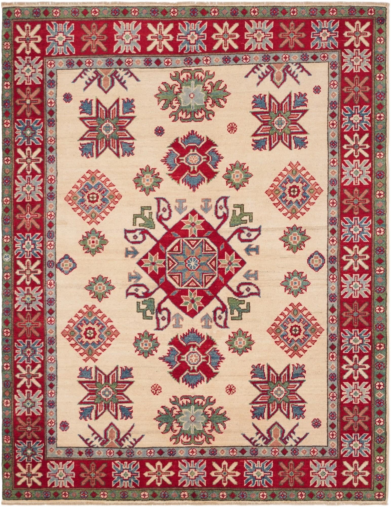 5' 1 x 6' 7 Hand Knotted Kazak Rug