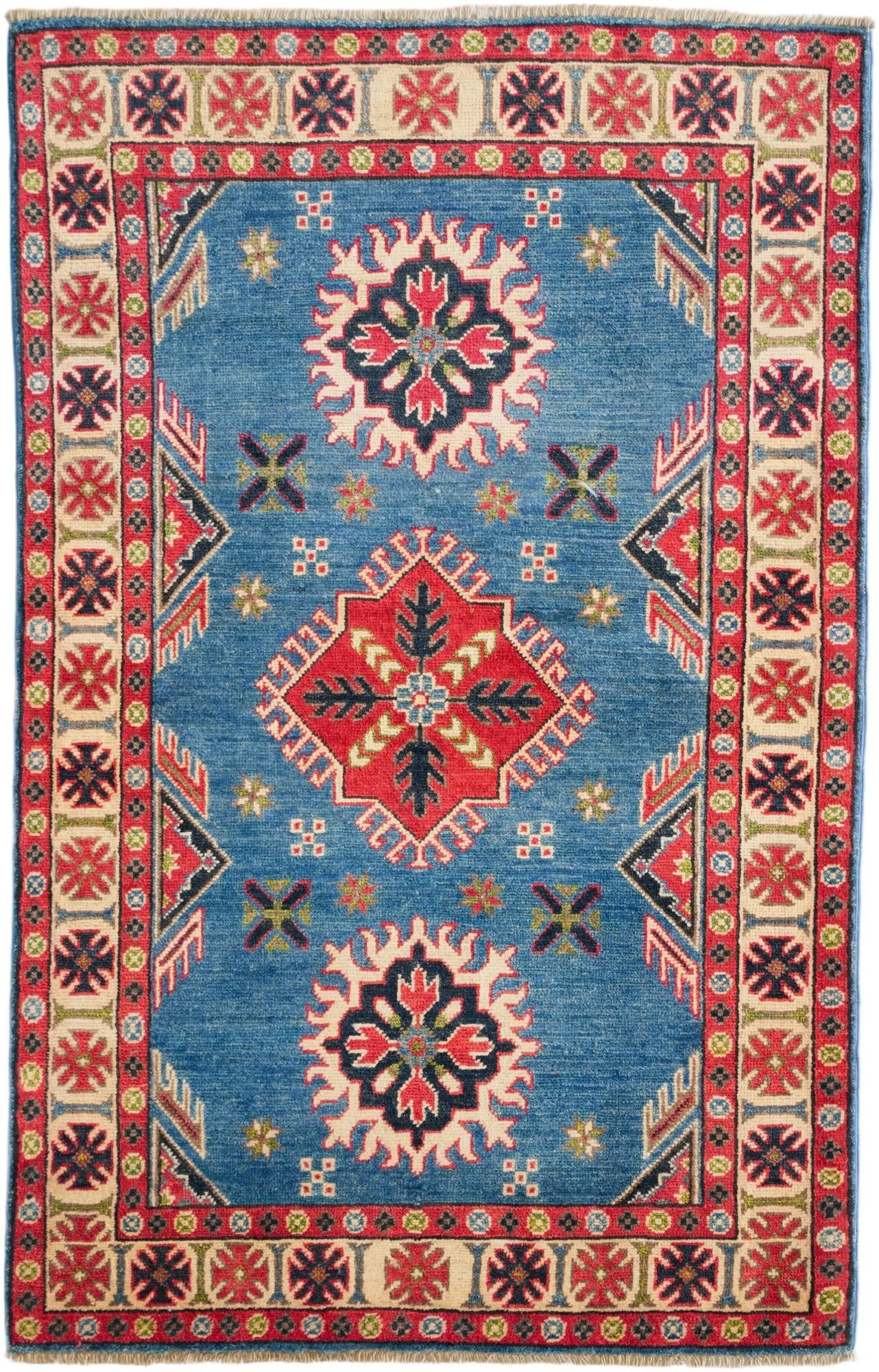 3' 1 x 4' 10 Hand Knotted Kazak Rug
