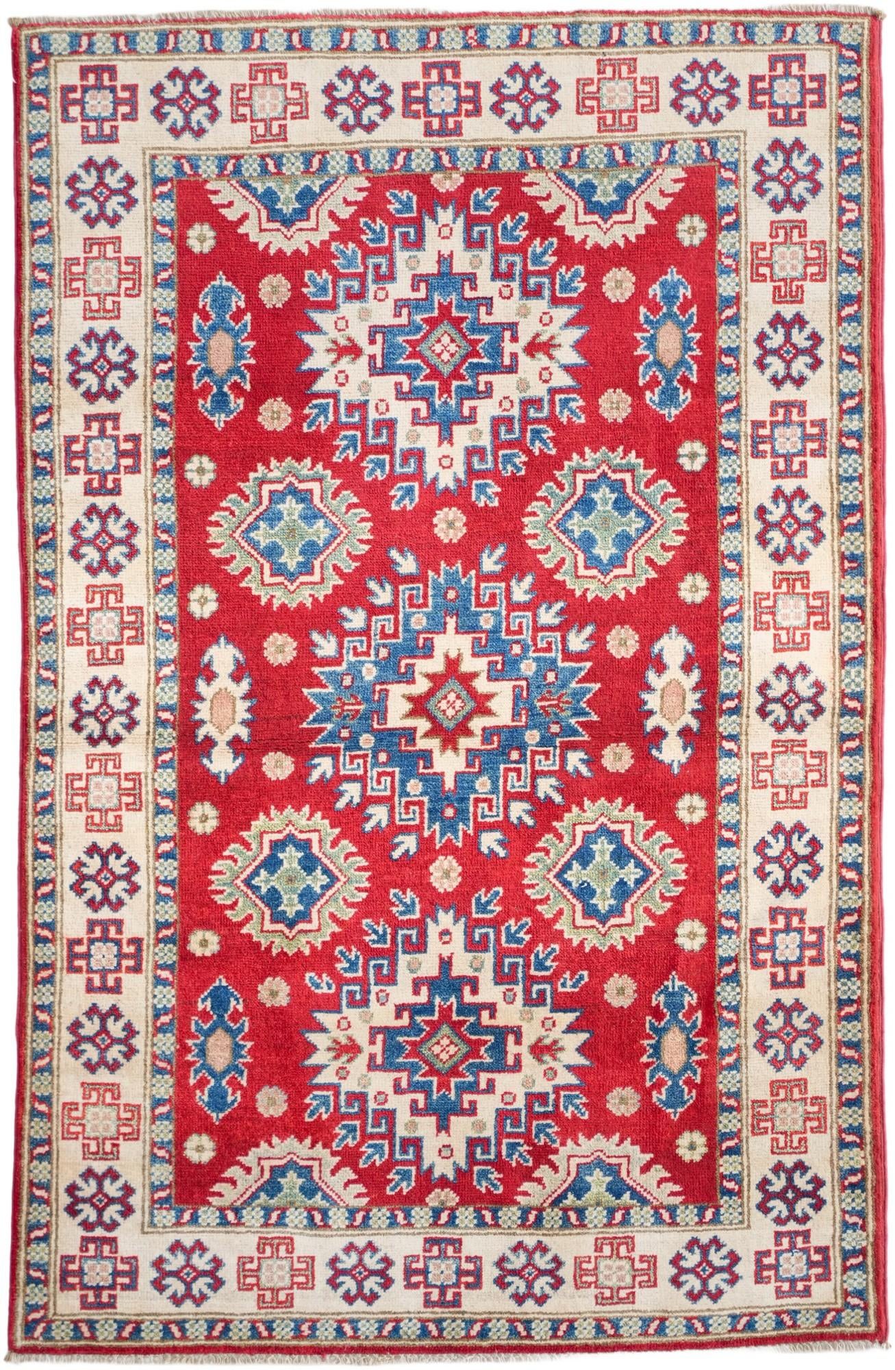 3' 5 x 5' 2 Hand Knotted Kazak Rug