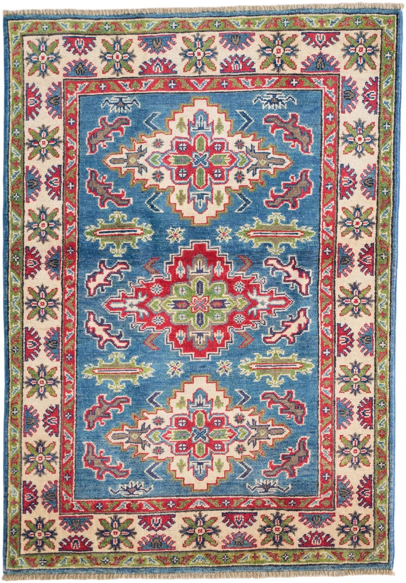 3' 5 x 4' 10 Hand Knotted Kazak Rug